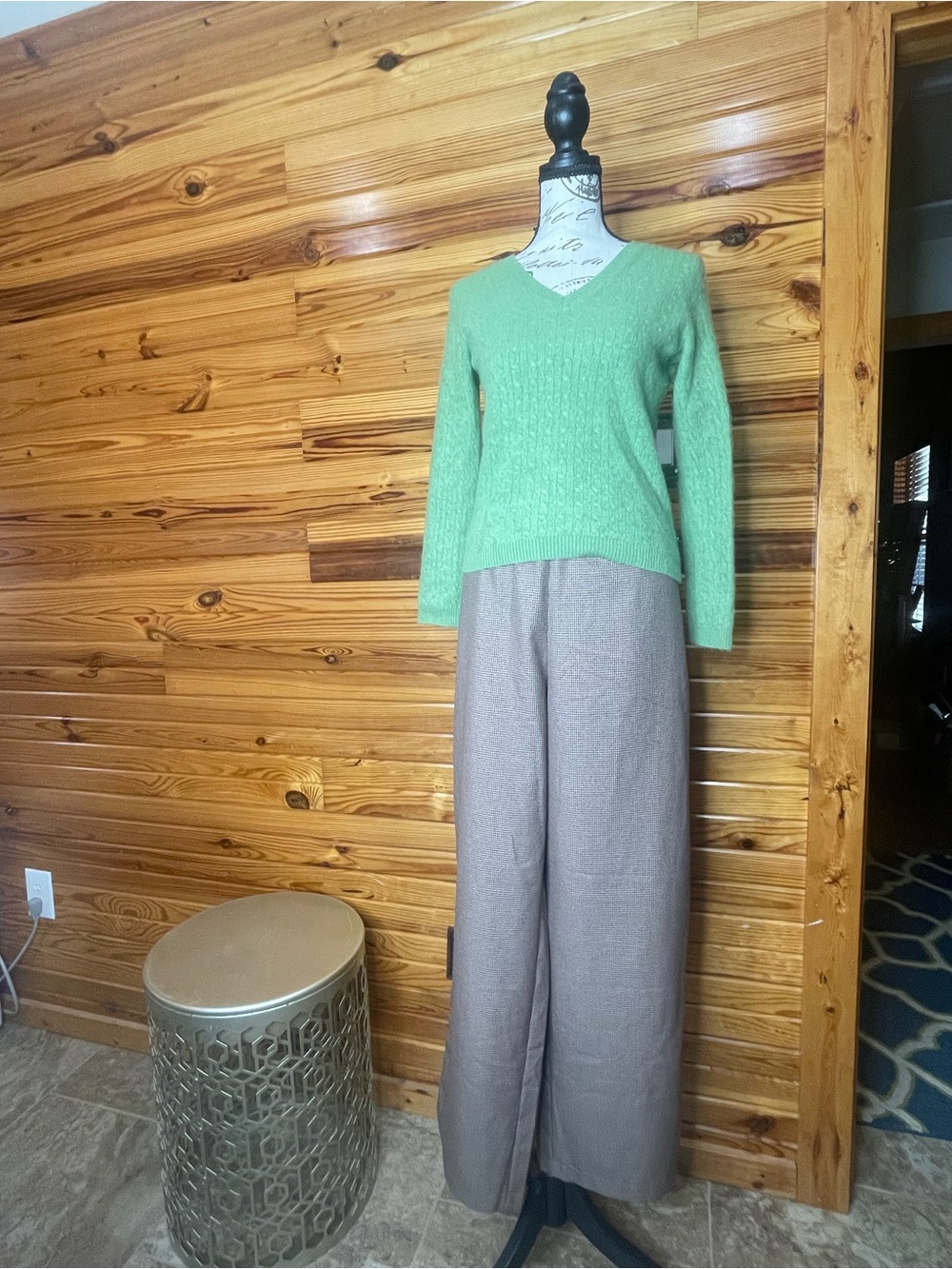 Anthropologie Wide-Leg High-Waist Pants in Taupe